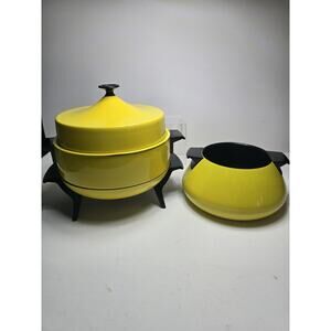 Vintage 70's GE General Electric Entertainer Skillet/Fondue/Sauce Pot Set Yellow